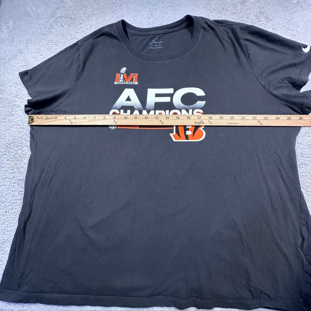 Nike Bengals AFC Champions Super Bowl LVI T-Shirt Black 3XL Women's Cut - Picture 7 of 8